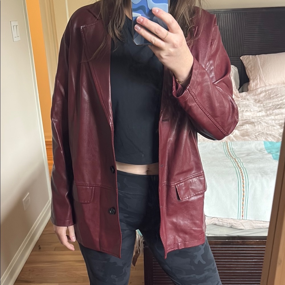 All Row designer NEW maroon leather jacket